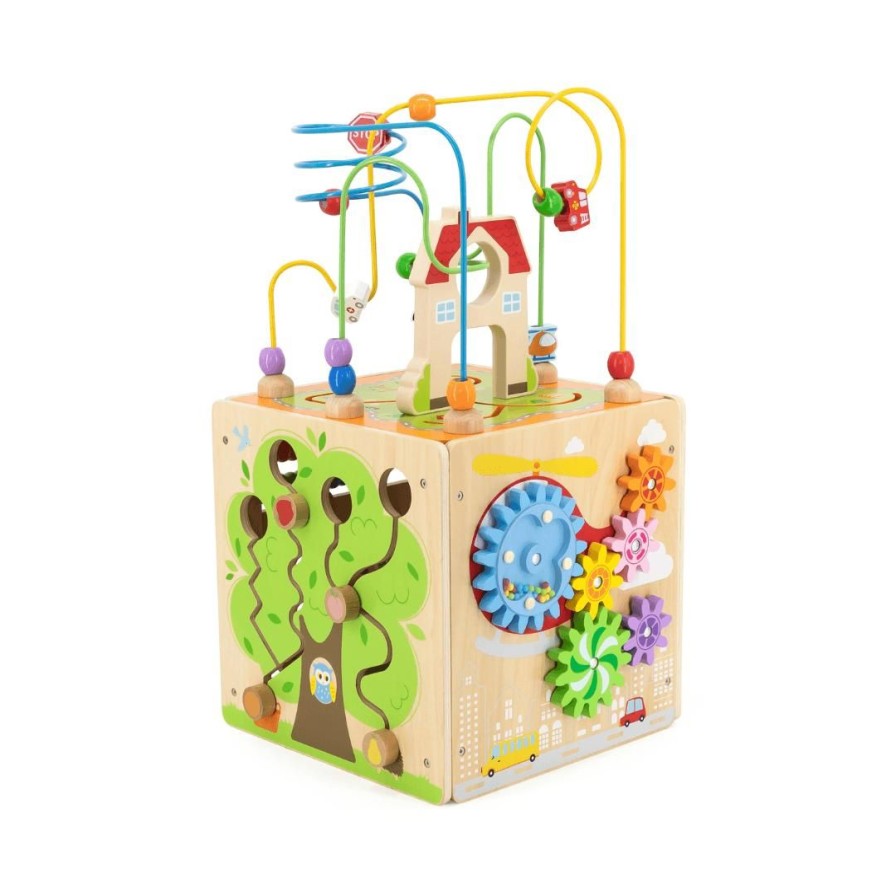 Wooden Toys Viga Baby & Toddler Puzzles | 5 In 1 Activity Cube