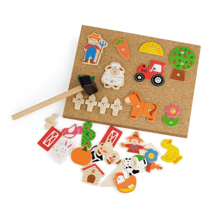 Wooden Toys Viga Montessori Toys | Tap Tap Set-Farm