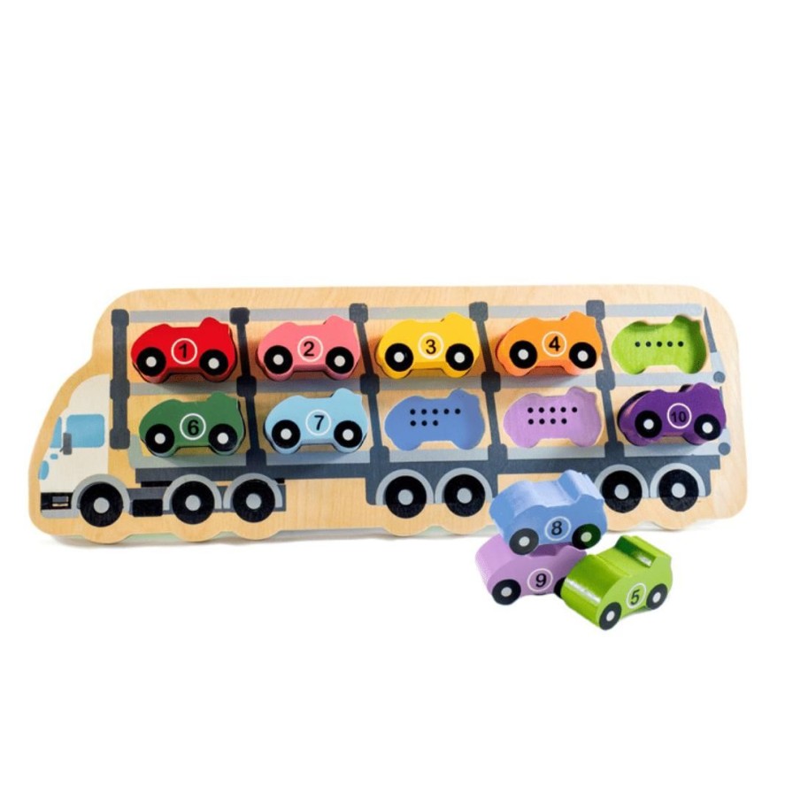 Wooden Toys Kiddie Connect Numeracy | 1-10 Car Puzzle