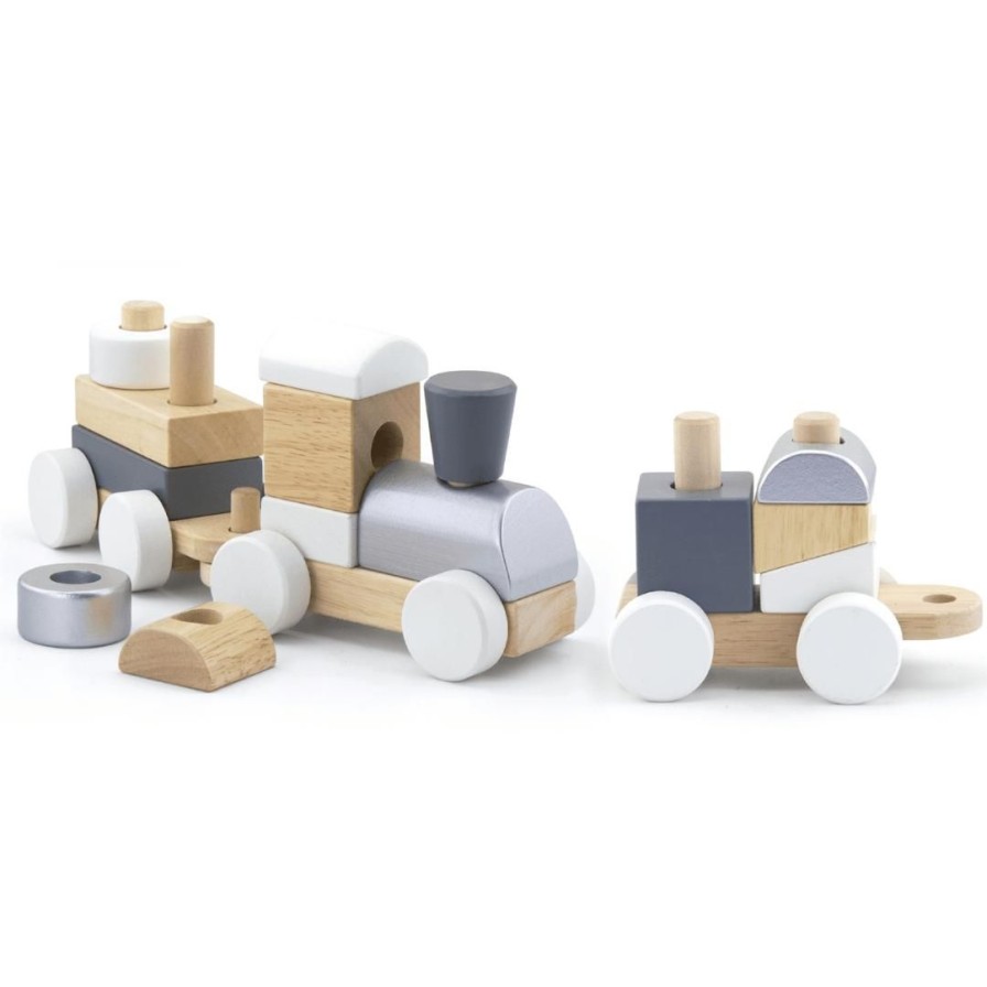 Wooden Toys Viga Building Blocks | Stacking Train-Scandinavian