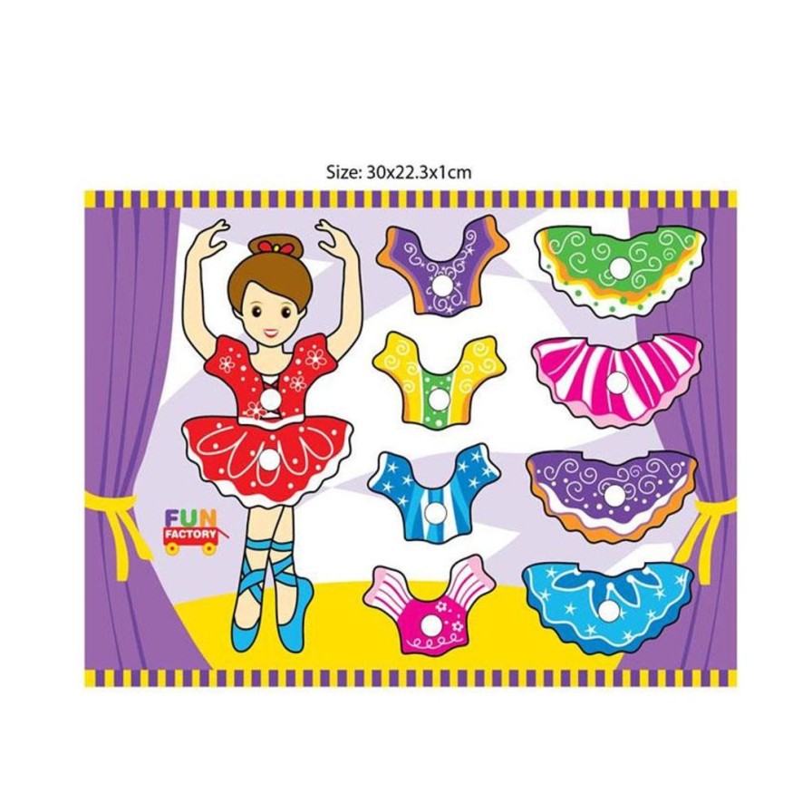 Wooden Toys Fun Factory Montessori Toys | Ballerina Mix N Match Puzzle