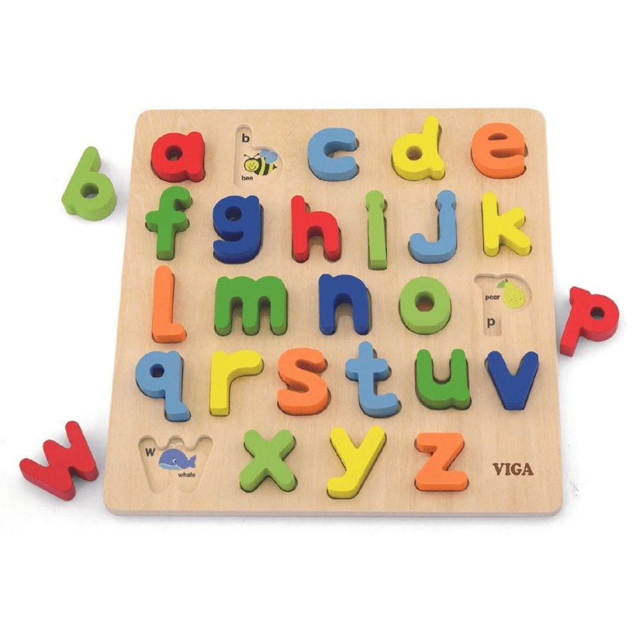 Wooden Toys Viga Baby Toys & Teethers | Lower Case Alphabet Block Puzzle