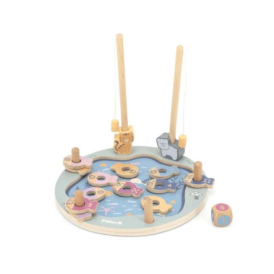 Wooden Toys Viga Montessori Toys | Pastel Magnetic Pond Fishing Game