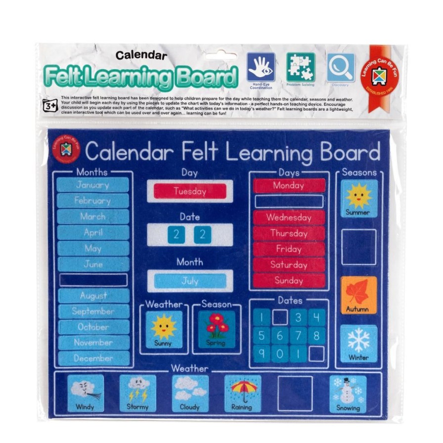 Wooden Toys ed.vantage Fine Motor Skills | Felt Learning Board-Calendar