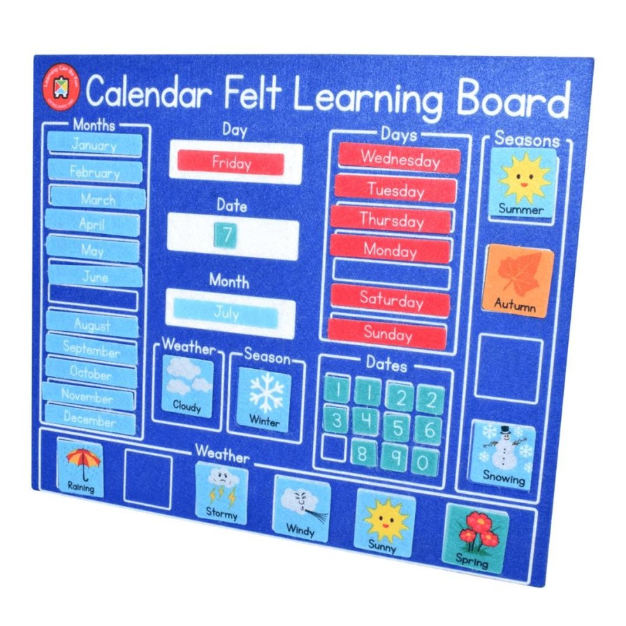 Wooden Toys ed.vantage Fine Motor Skills | Felt Learning Board-Calendar