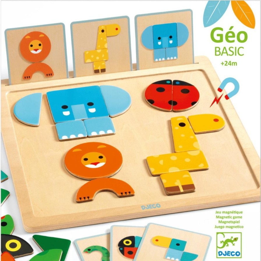 Wooden Toys Djeco Montessori Toys | Geo Basic Magnetic Wooden Board