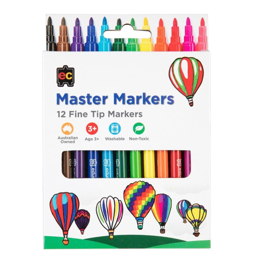 Wooden Toys ed.vantage Shapes & Colours | Master Markers-Packet Of 12