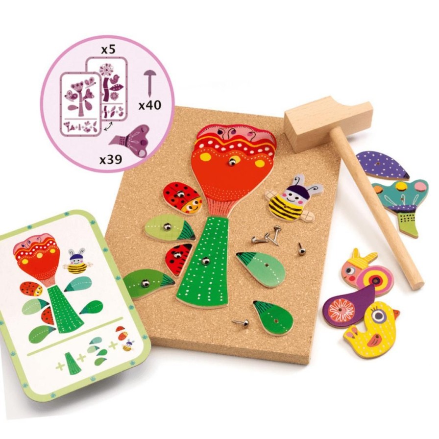 Wooden Toys Djeco Montessori Toys | Tap Tap Set-Garden Theme