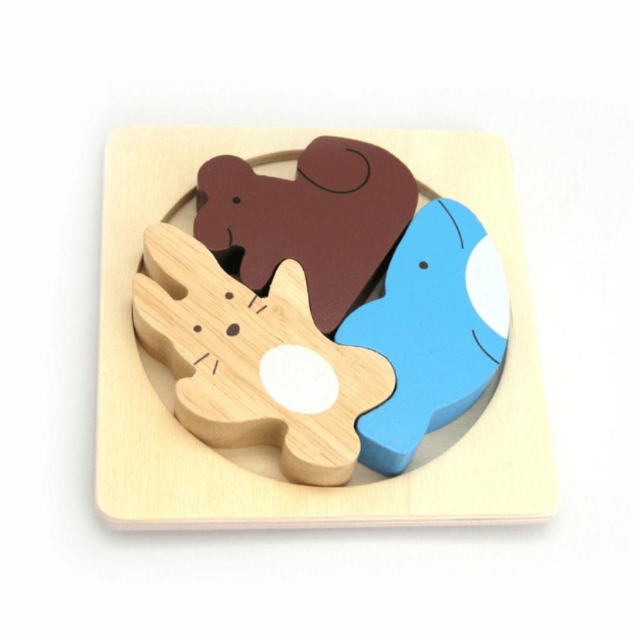 Wooden Toys Kaper Kidz Jigsaw Puzzles | Stacking Animal Friends Puzzle