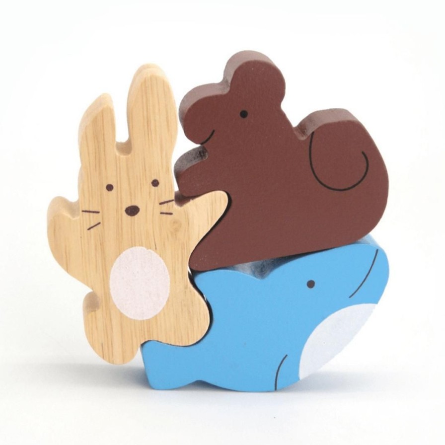 Wooden Toys Kaper Kidz Jigsaw Puzzles | Stacking Animal Friends Puzzle