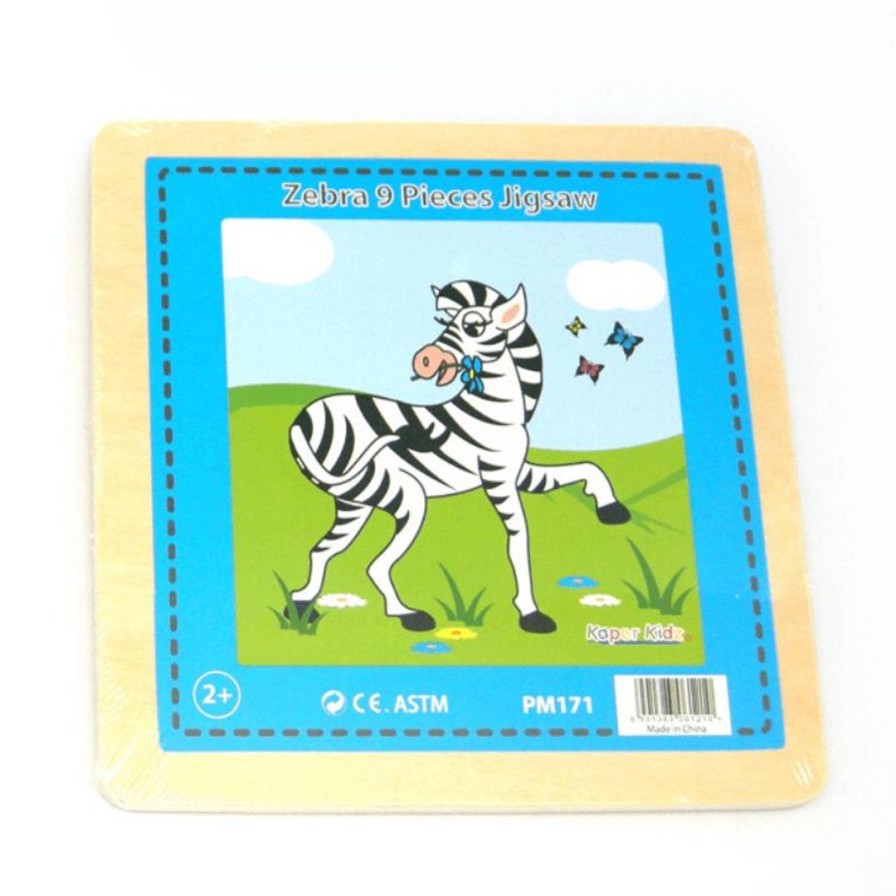 Wooden Toys Kaper Kidz Animal Puzzles | Zebra Puzzle-9 Piece