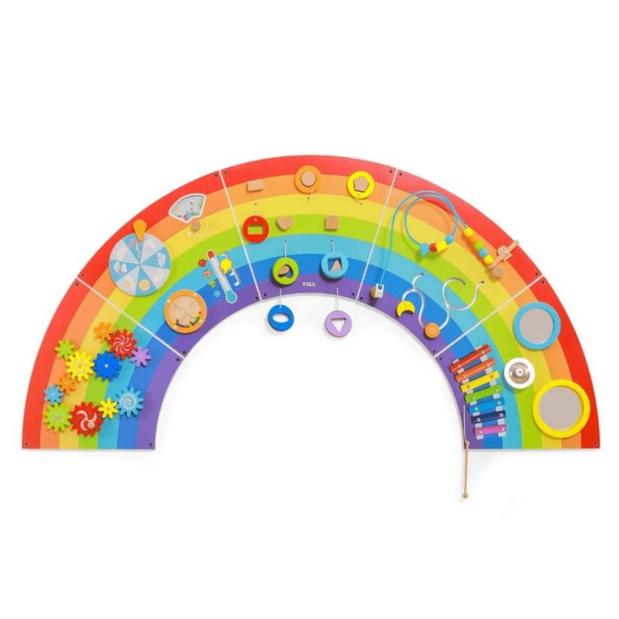 Wooden Toys Viga Musical Toys | Rainbow Wall Activity Centre