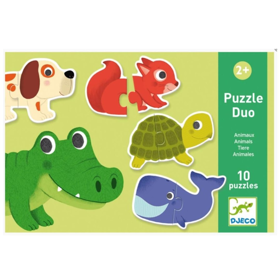 Wooden Toys Djeco Fine Motor Skills | Duo Animal Puzzles-Set Of 10 Puzzles