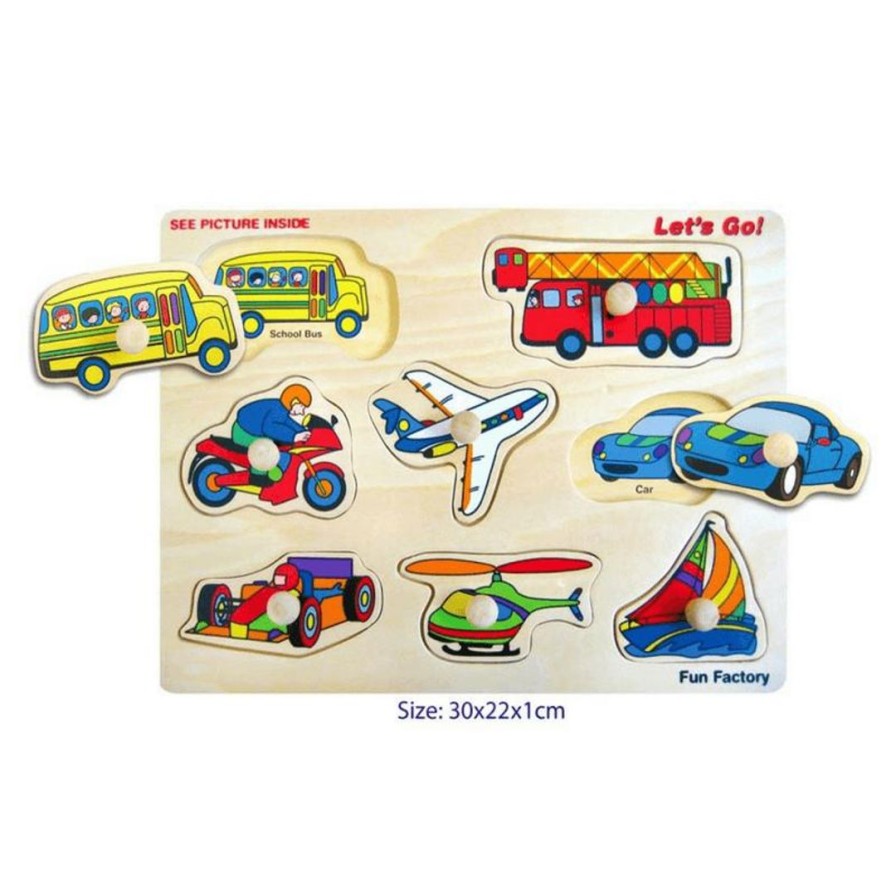 Wooden Toys Fun Factory Jigsaw Puzzles | Wooden Transport Puzzle-Let'S Go!