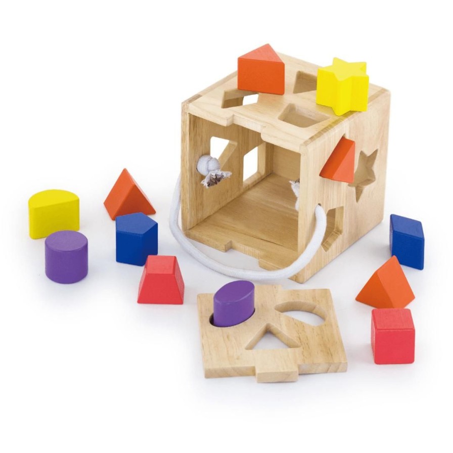 Wooden Toys Viga Shapes & Colours | Shape Sorter With 12 Blocks