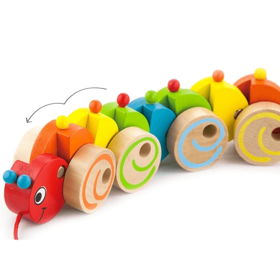 Wooden Toys Viga Baby Toys & Teethers | Pull Along Caterpillar