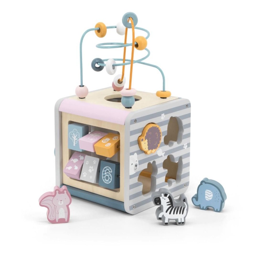 Wooden Toys Viga Animals | Pastel Activity Cube