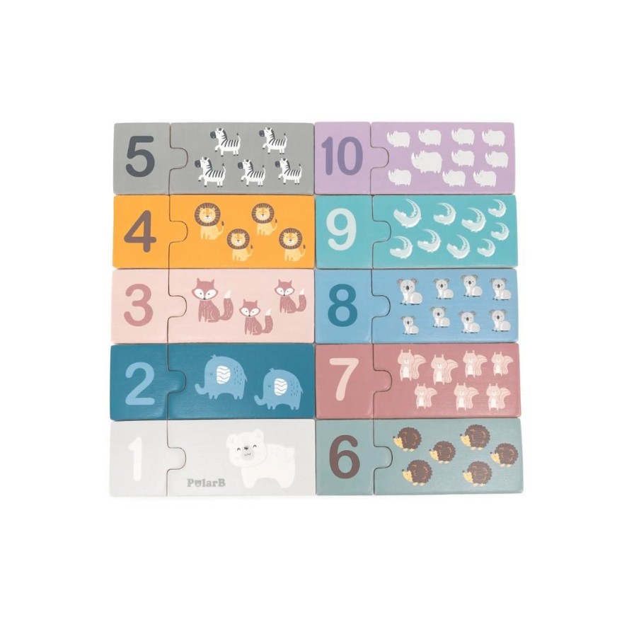 Wooden Toys Viga Jigsaw Puzzles | Pastel Number Matching Puzzle