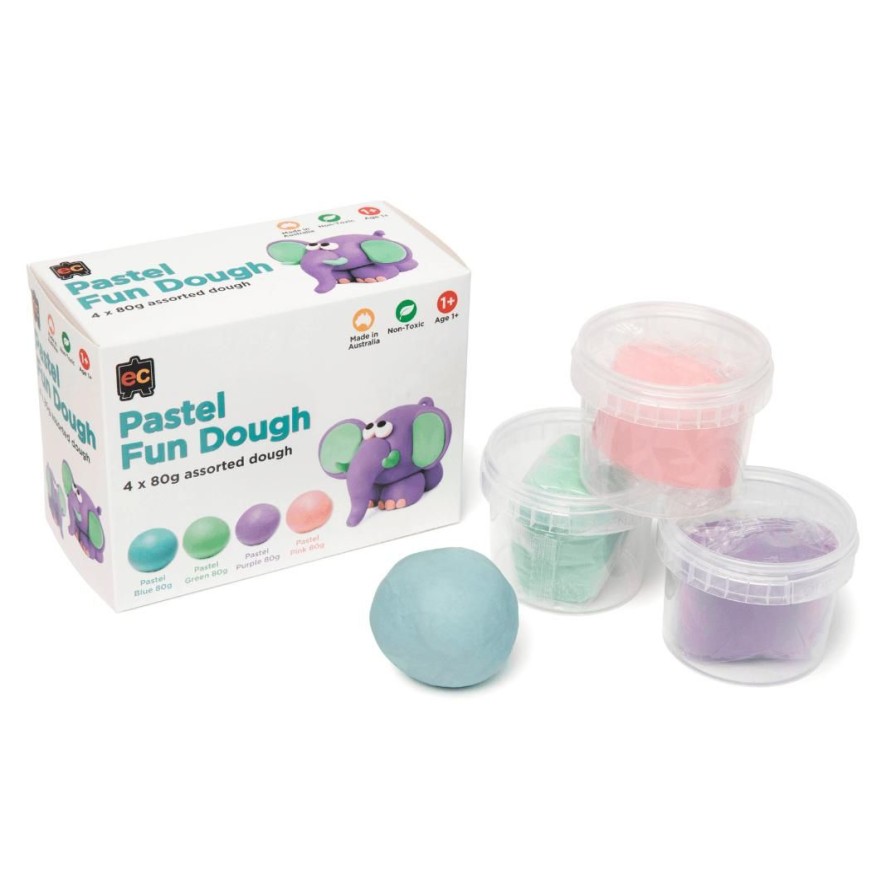 Wooden Toys ed.vantage Fine Motor Skills | Pastel Fun Dough-Set Of 4