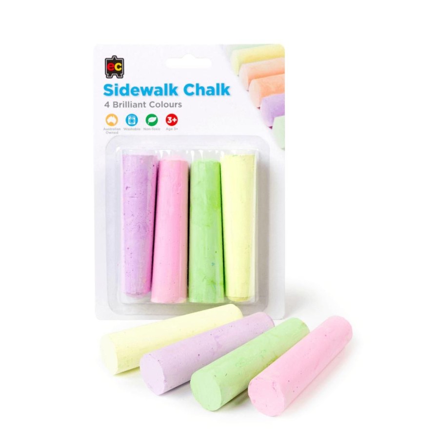 Wooden Toys ed.vantage Fine Motor Skills | Chalk-Sidewalk Fluoro-Set Of 4