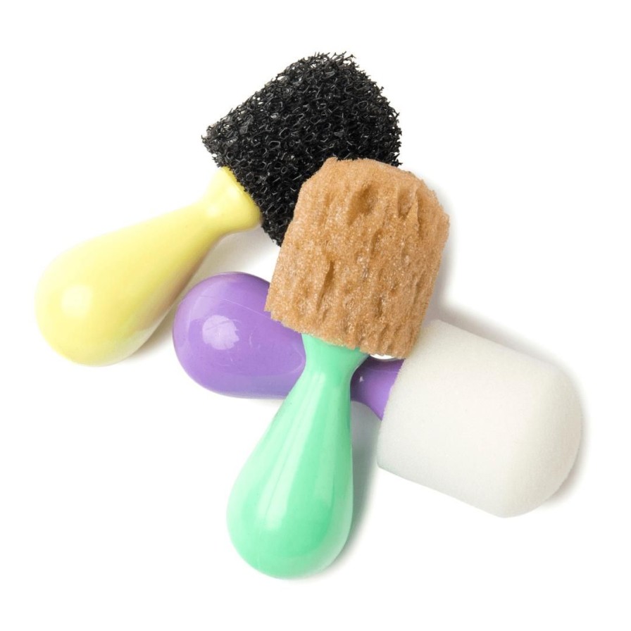 Wooden Toys ed.vantage Shapes & Colours | Easi-Grip Texture Brushes-Set Of 3