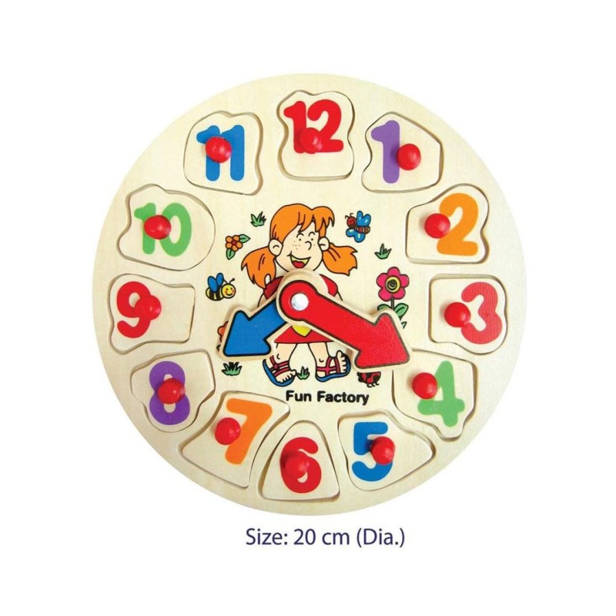 Wooden Toys Fun Factory Montessori Toys | Puzzle Clock-Garden Girl