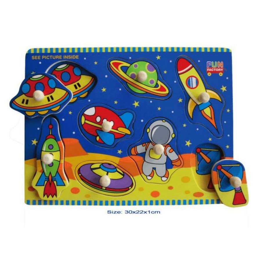 Wooden Toys La Belle Toys Peg Puzzles | Space Puzzle With Knobs