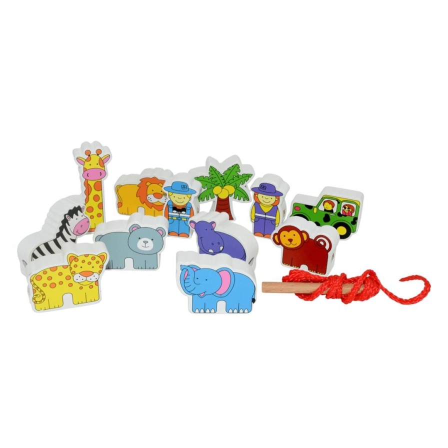 Wooden Toys Viga Building Blocks | Lacing Blocks-Wild Animals