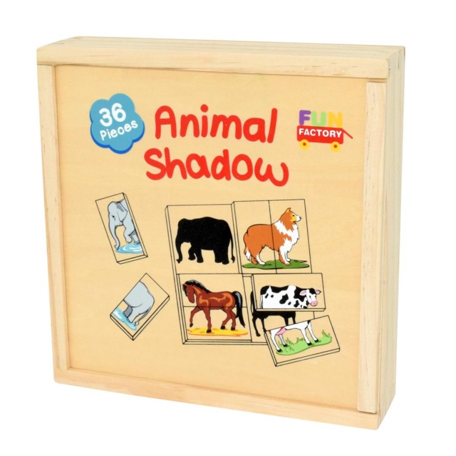 Wooden Toys Fun Factory Montessori Toys | Animal Shadow Match