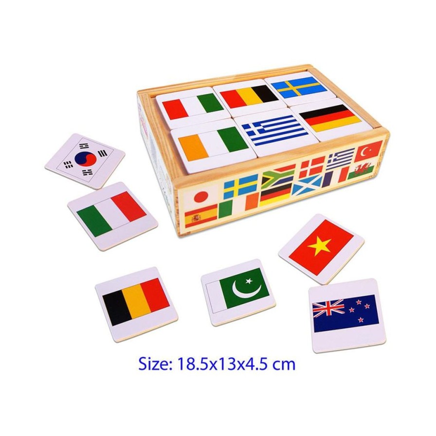 Wooden Toys Fun Factory Board Games & Activities | Flags Of The World-Memory Game