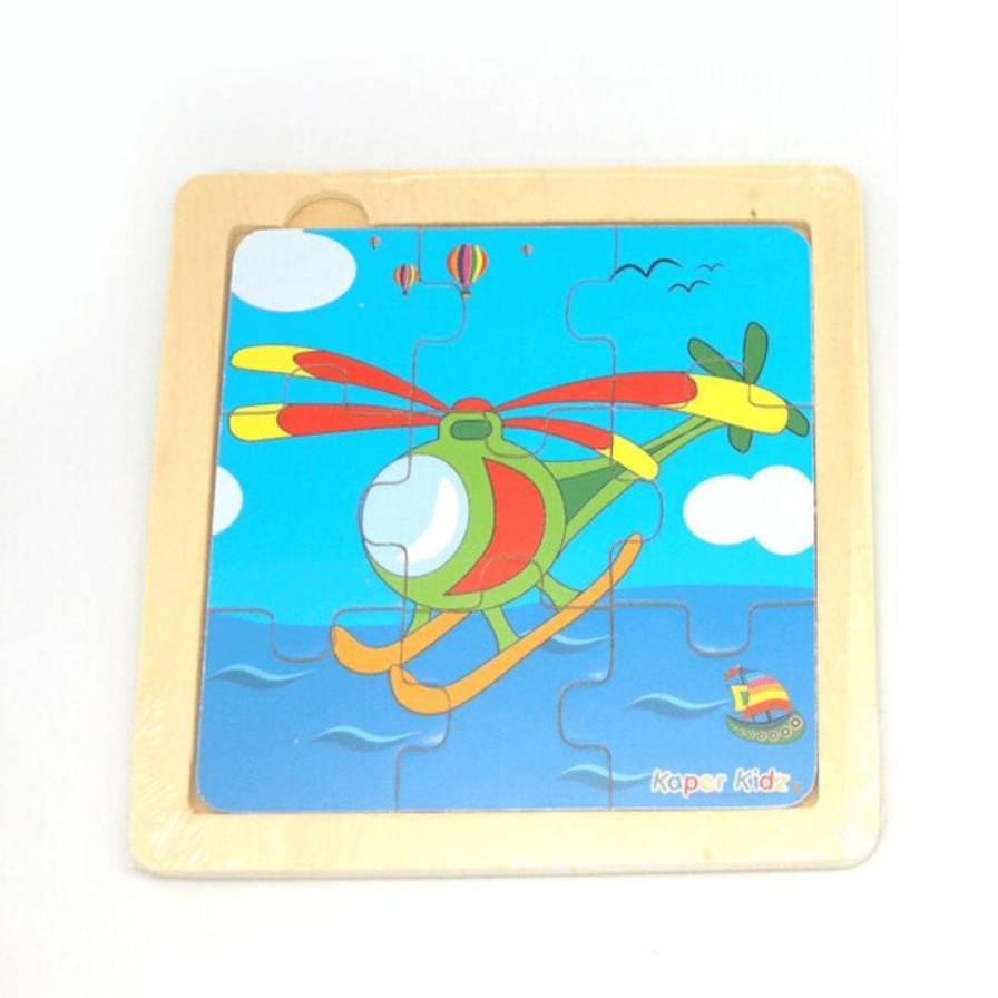 Wooden Toys Kaper Kidz Puzzles | Helicopter Puzzle-9 Piece