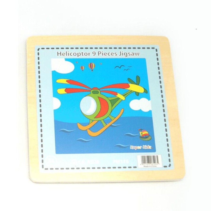 Wooden Toys Kaper Kidz Puzzles | Helicopter Puzzle-9 Piece