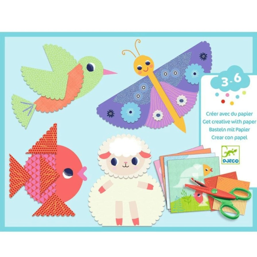 Wooden Toys Djeco Fine Motor Skills | Crinkle Cutting Collage Set