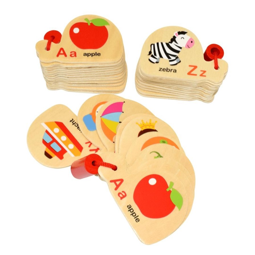 Wooden Toys Viga Baby & Toddler Puzzles | Mini Wooden Alphabet Book