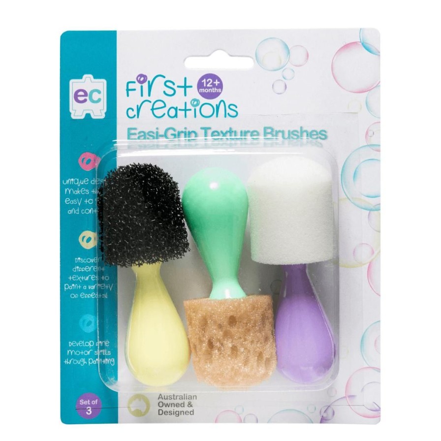 Wooden Toys ed.vantage Baby Toys & Teethers | Easi-Grip Texture Brushes-Set Of 3