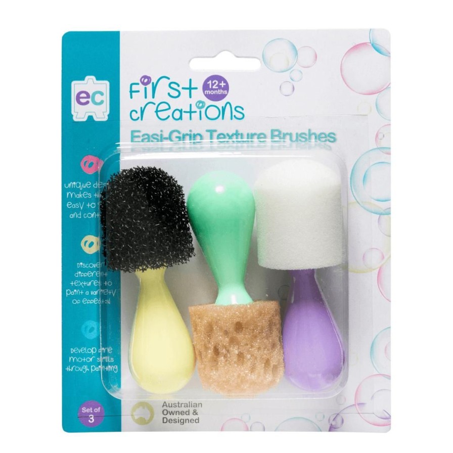 Wooden Toys ed.vantage Arts & Crafts | Easi-Grip Texture Brushes-Set Of 3