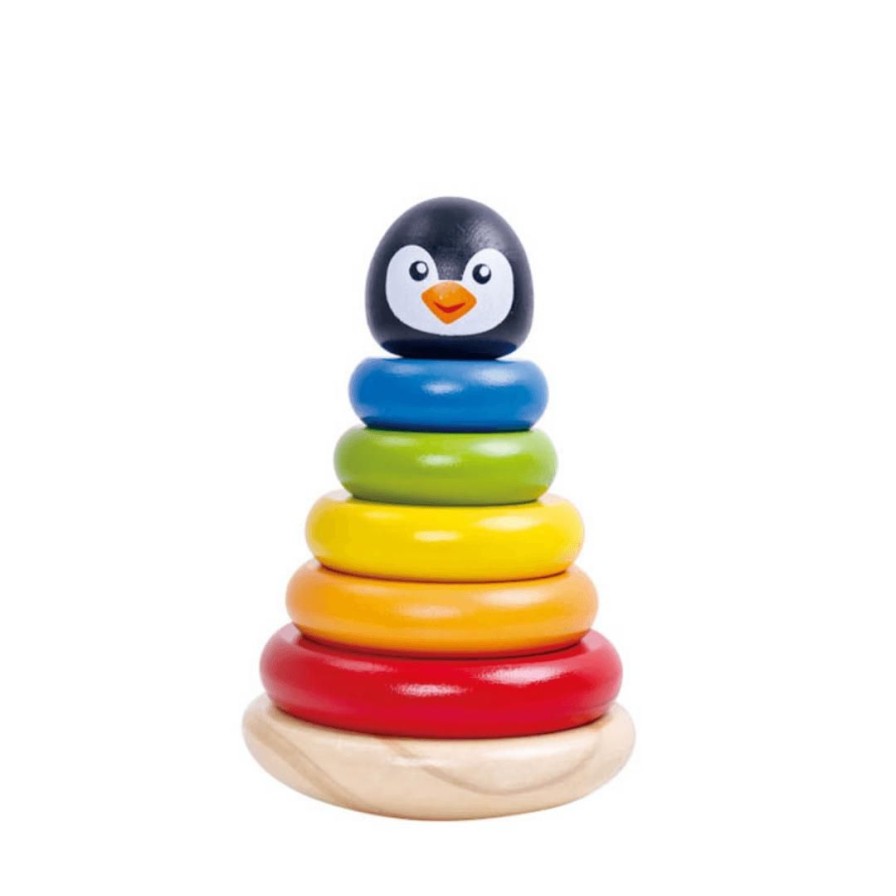 Wooden Toys Tooky Toy Baby Toys & Teethers | Rainbow Penguin Stacker