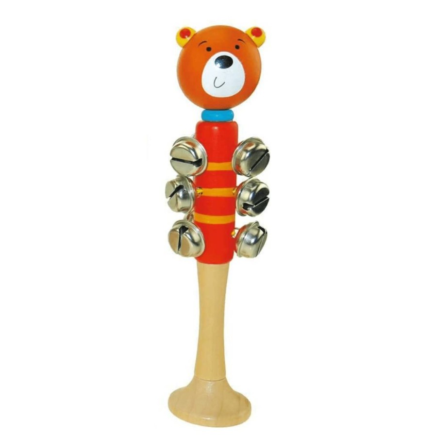 Wooden Toys Kaper Kidz Gross Motor Skills | Animal Jingle Bell Stick Toy