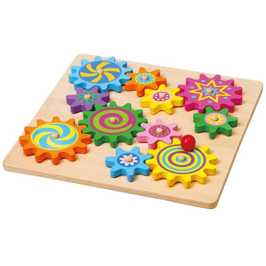 Wooden Toys Viga Fine Motor Skills | Spinning Gear Board