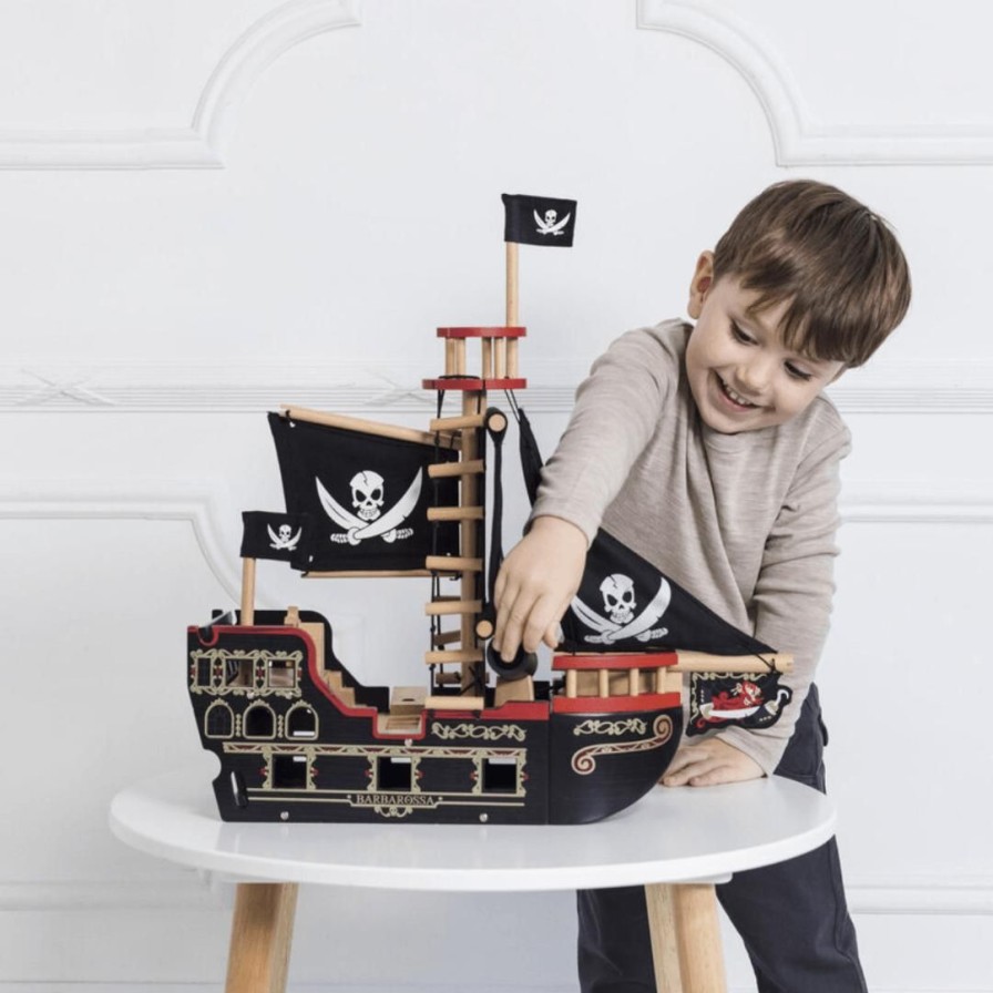 Wooden Toys Le Toy Van Gross Motor Skills | Barbarossa Pirate Ship Playset