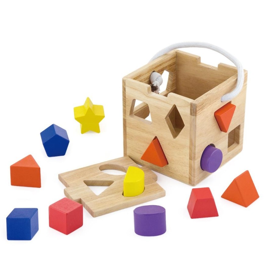 Wooden Toys Viga Baby & Toddler Puzzles | Shape Sorter With 12 Blocks