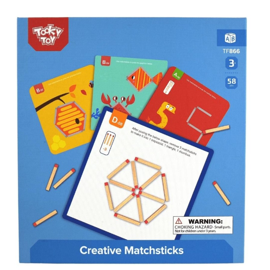 Wooden Toys Tooky Toy Shapes & Colours | Creative Magnetic Match Sticks Puzzles