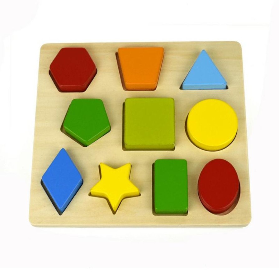 Wooden Toys Kaper Kidz Jigsaw Puzzles | 10 Shape Wooden Chunky Puzzle