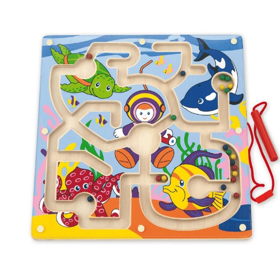 Wooden Toys Viga Board Games & Activities | Magnetic Tracing Game