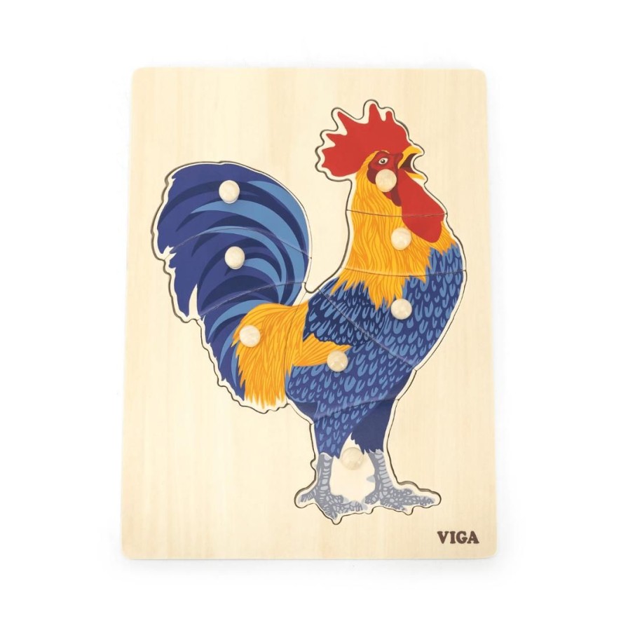 Wooden Toys Viga Puzzles | Montessori Wooden Puzzle-Rooster