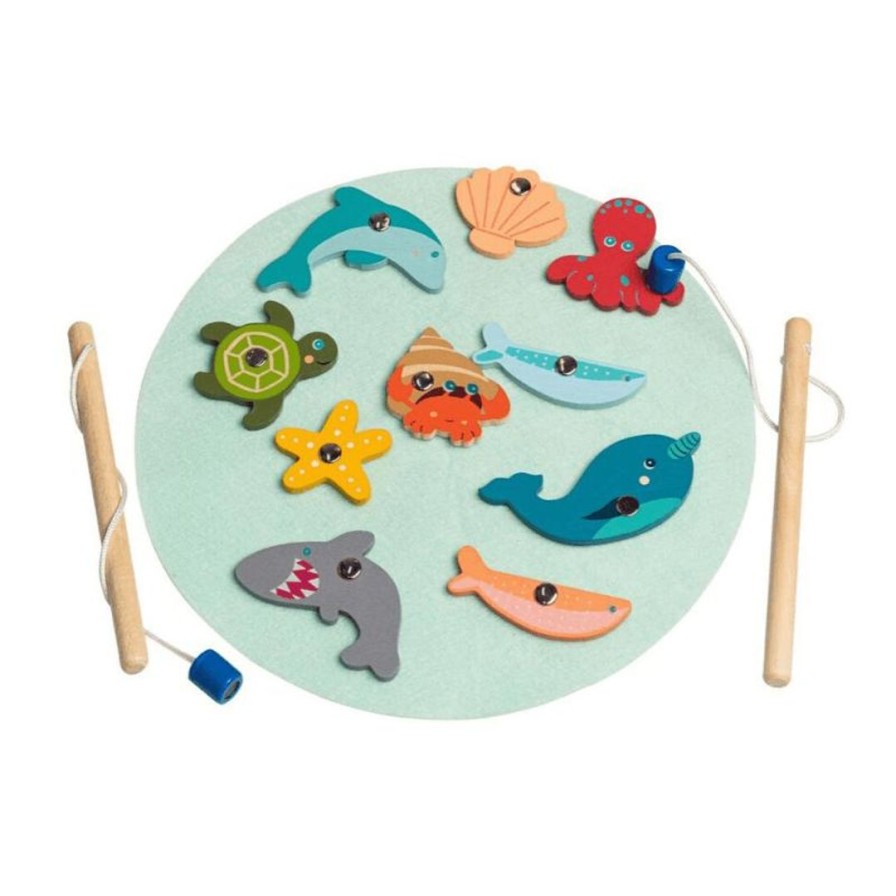 Wooden Toys Kaper Kidz Baby & Toddler Puzzles | Wooden Pastel Fishing Game