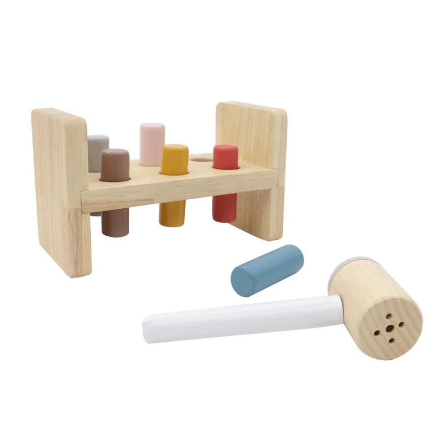 Wooden Toys Kaper Kidz Gross Motor Skills | Hammering Bench With Squeaking Hammer