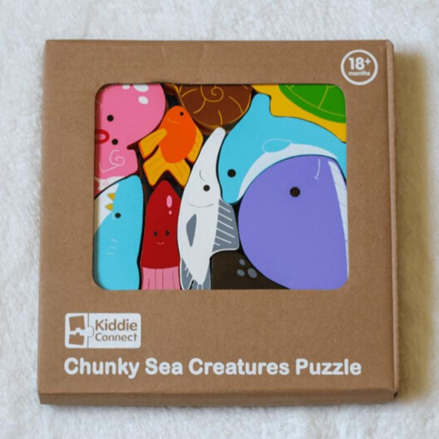 Wooden Toys Kiddie Connect Puzzles | Animals In The Ocean Chunky Puzzle