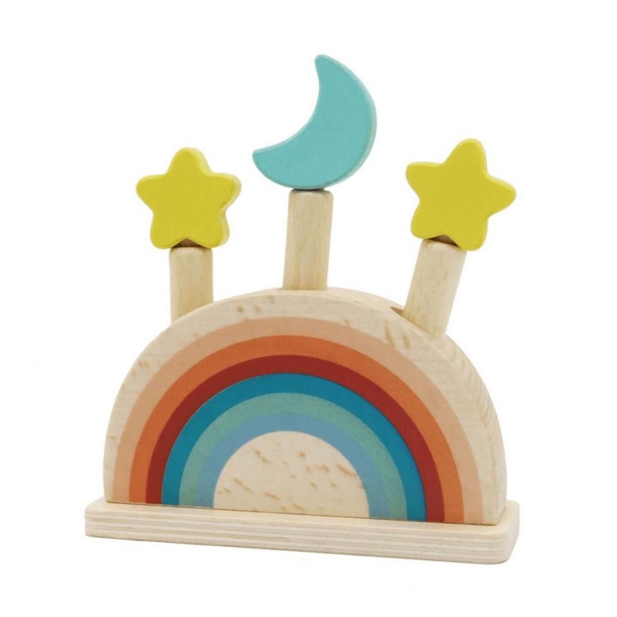 Wooden Toys Kaper Kidz Montessori Toys | Pop Up Toy-Rainbow & Stars