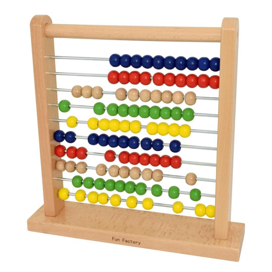 Wooden Toys Fun Factory Numeracy | Abacus With Metal Bars